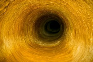 Sprayroq material applied inside large hole